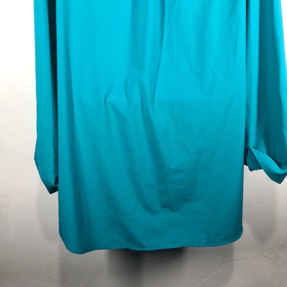 N Touch teal snap button blouse size 3X - Picture 9 of 11